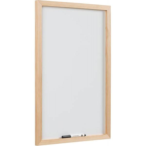 Bi-Office Optimum 마그네틱 화이트보드 건조 지우기 소나무 MDF 프레임 60 x 45 cm