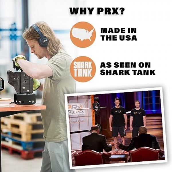 PRx 퍼포먼스 벽걸이형 바벨 보관 랙 - 가정용 및 상업용 체육관을 위한 공간 절약형 2바 홀더, 미국산, 내구성이 뛰어난 피트니스 장비, 운동 및 차고 체육관 액세서리
