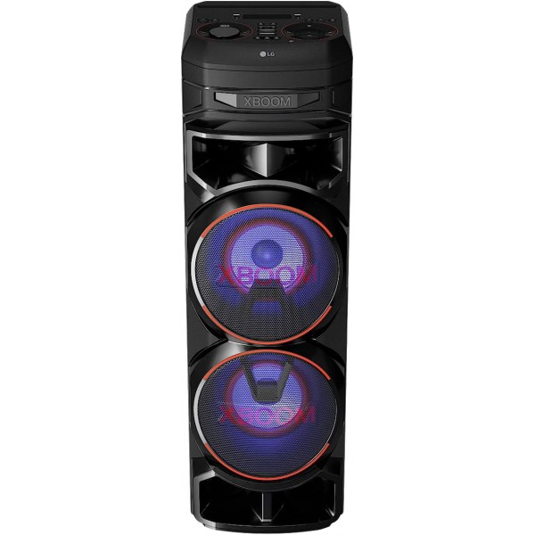 LG XBOOM RNC9, 스피커 4개 포함 양방향 사운드 시스템(돌비 오디오, 노래방 및 DJ 기능, 조명), 블랙[2023년식]