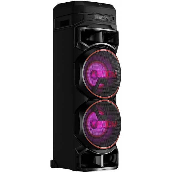 LG XBOOM RNC9, 스피커 4개 포함 양방향 사운드 시스템(돌비 오디오, 노래방 및 DJ 기능, 조명), 블랙[2023년식]