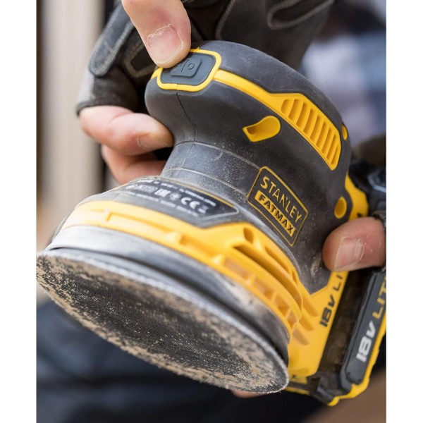 Stanley Fatmax Lithium Random Orbital Cordless Electric Sander, FMCW220B-XJ,(Bare Unit only - No Batteries Supplied) Coffret sans battery orbital sander