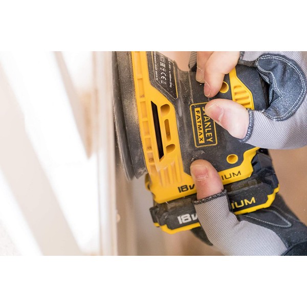 Stanley Fatmax Lithium Random Orbital Cordless Electric Sander, FMCW220B-XJ,(Bare Unit only - No Batteries Supplied) Coffret sans battery orbital sander