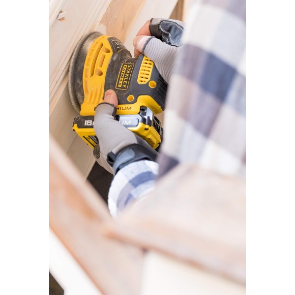 Stanley Fatmax Lithium Random Orbital Cordless Electric Sander, FMCW220B-XJ,(Bare Unit only - No Batteries Supplied) Coffret sans battery orbital sander