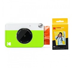 Kodak Printomatic 디지털 즉석 인쇄 카메라(네온 그린) 및 Kodak 2ʺx3ʺ 프리미엄 ZINK 인화지(50매)