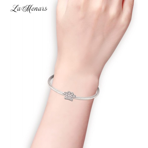 La Menars Shining Infinite Heart Pendant 925 Silver Charm for Bracelets 가장 친한 친구 비즈 여성용 목걸이 매달려 발렌타인 데이 생일 크리스마스 선물 개 발 참