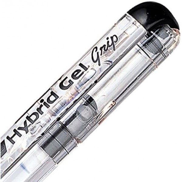 펜텔 K116-AE Hybrid Gel Grip 수성펜 0.6 mm필기촉 0.3 mm선폭 12개입 블랙