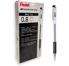 펜텔 K116-AE Hybrid Gel Grip 수성펜 0.6 mm필기촉 0.3 mm선폭 12개입 블랙