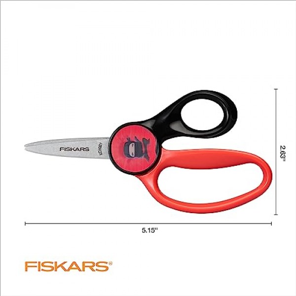 FISKARS® Magic Morph 어린이 가위 - 기울일 때 이미지 이동 - 4세 이상을 위한 뾰족한 팁 - 재미있는 닌자 디자인 - 학용품으로 돌아가기