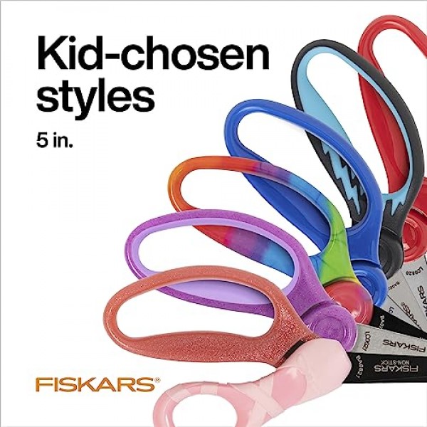 FISKARS® Magic Morph 어린이 가위 - 기울일 때 이미지 이동 - 4세 이상을 위한 뾰족한 팁 - 재미있는 닌자 디자인 - 학용품으로 돌아가기