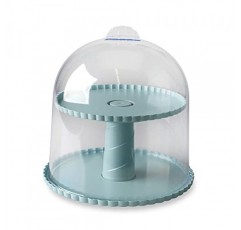 뚜껑이 있는 Nordic Ware 디저트 스탠드, 직경 10인치, 바다 유리 베이스