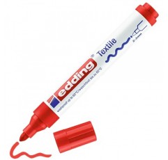 edding 4500 텍스타일 마커 - 빨간색 - 펜 1개 - 원형 펜촉 2-3mm - 텍스타일 그림용 영구 패브릭 마커, 최대 60°C까지 세탁 가능 - 패브릭 레터링용 마커 펜
