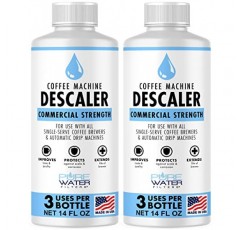 PureWater 필터 디스케일러 및 클리너(6개 용도) - MADE IN USA - Keurig Brewers, Nespresso, Delonghi, Breville 및 모든 커피 메이커 및 에스프레소 머신용 디스케일링 솔루션