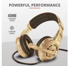 Trust Gaming GXT 310D Radius 게이밍 헤드셋(조정 가능한 마이크 포함, PS4, Xbox One 및 PC용) 사막 카모