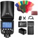 Nikon 카메라, 2.4G 무선 TTL HSS 스피드라이트, 1.5초 재활용 시간, 2600mAh 리튬 이온 배터리, 480회 최대 전력 촬영, 76Ws 스피드라이트 라이트(Godox V1N)와 호환되는 Godox V1-N 원