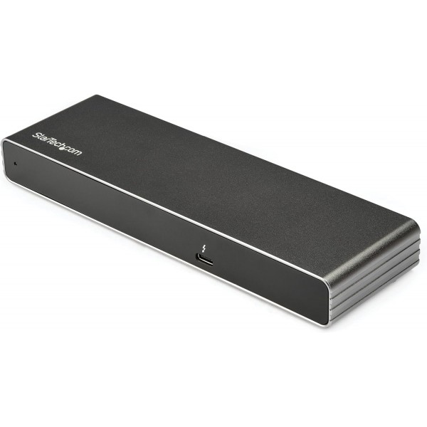StarTech.com Thunderbolt 3 Dock - 듀얼 4K 60Hz 모니터 TB3 노트북 도킹 스테이션(DisplayPort, HDMI 및 1080p VGA 포함) - 85W 전력 공급 및 충전 - 2x USB-A, 이더넷 - Mac 및 Windows(TB3DK2DHVUE)