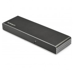 StarTech.com Thunderbolt 3 Dock - 듀얼 4K 60Hz 모니터 TB3 노트북 도킹 스테이션(DisplayPort, HDMI 및 1080p VGA 포함) - 85W 전력 공급 및 충전 - 2x USB-A, 이더넷 - Mac 및 Windows(TB3DK2DHVUE)