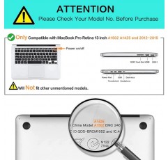 MacBook Pro Retina 13과 호환되는 MOSISO 케이스 - MacBook Pro Retina 13인치 레거시와 호환되는 플라스틱 하드 쉘 케이스(모델: A1502 및 A1425)(2015년 - 2012년 말 출시), 투명/크리스탈