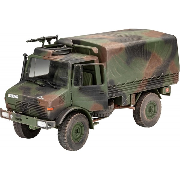Revell 03337 03337 Unimog 2T 1:35 전문가를 위한 충실한 모델 키트, 도색되지 않음