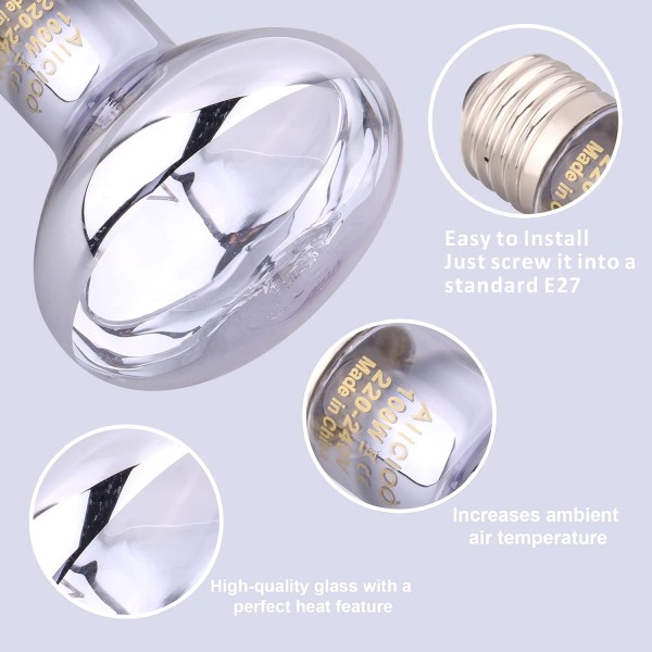 Daylight Basking Spot Lamps - 열 전구 온난화 스펙트럼? 파충류 및 양서류 도마뱀 거북이 뱀 용, 100W 2pack, 흰색 100.0 와트를 위한 자연광 램프 난방