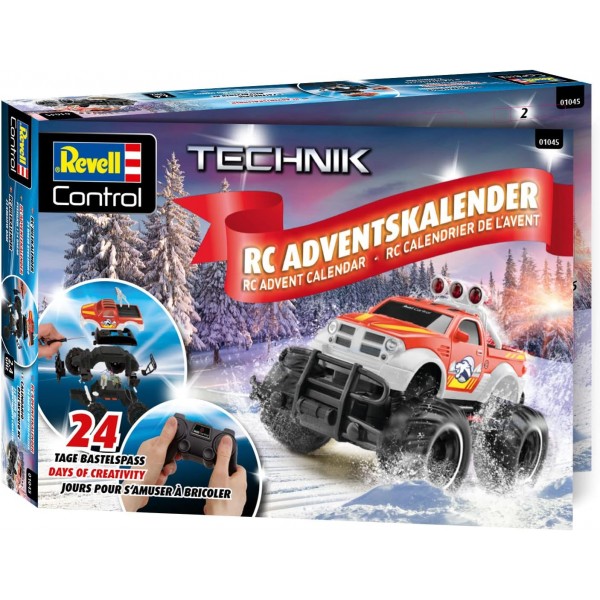 Revell 어드벤트 캘린더 RC-Truck 01045 I RC 어드벤트 캘린더 I 남성용 어드벤트 캘린더 I 수공예 어드벤트 캘린더 I 스스로 만드는 어드벤트 캘린더 I 10년부터