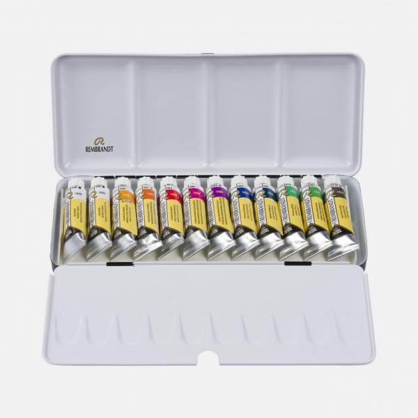 렘브란트 수채화 금속 불투명 흰색 혼합 세트 12 x 10ml 튜브