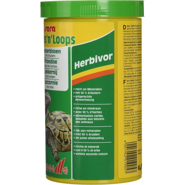 sera Herbs and Loops Nature 1,000ml(120g) - 종에 적합한 다양한 맛있는 허브 및 Raffy Vital Nature 1,000ml(190g) - 초식성 파충류를 위한 다양한 허브 Raffy Vital Nature 번들 1,000ml