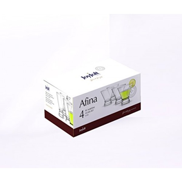 JoyJolt Afina 4피스 칵테일 잔 세트, 8온스 마티니 잔