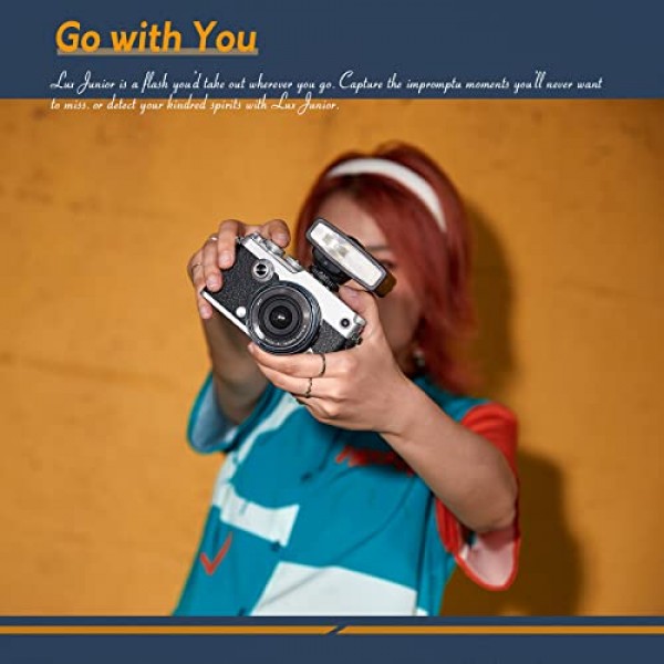 Godox Lux 주니어 레트로 카메라 플래시, 7레벨 플래시 파워를 갖춘 GN12, Fuji용 S1/S2 광학 제어 기능이 있는 CCT 6000K±200K, Canon용, Nikon용, Sony용, 올림푸스 카메라용