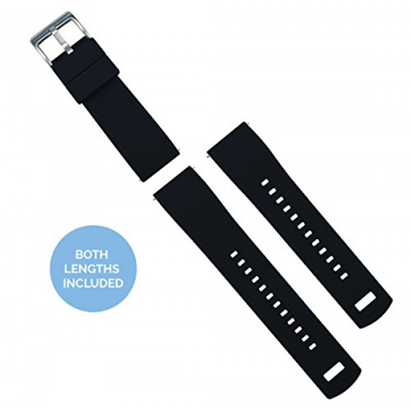 BARTON Elite 실리콘 시계 밴드 - 골드 버클 퀵 릴리스 - 색상 선택 - 18mm, 19mm, 20mm, 21mm, 22mm, 23mm 및 24mm 시계 스트랩
