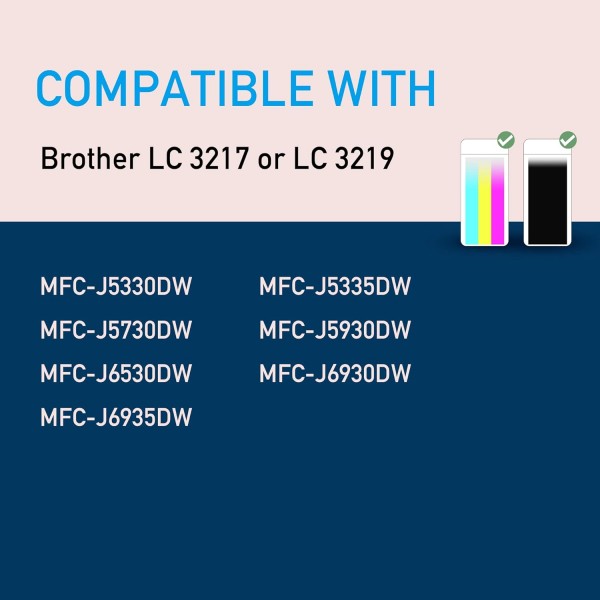 akaca LC3219XL 호환 잉크 카트리지, Brother LC 3217 LC 3219 XL(2x 검정), MFC-J5330DW J5335DW J5730DW J5930DW J6930DW J6530DW J6935DW용