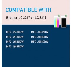 akaca LC3219XL 호환 잉크 카트리지, Brother LC 3217 LC 3219 XL(2x 검정), MFC-J5330DW J5335DW J5730DW J5930DW J6930DW J6530DW J6935DW용