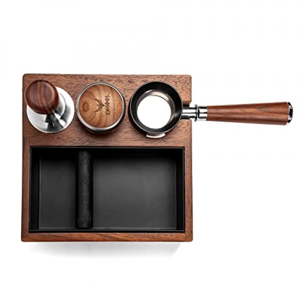 54mm Breville Espresso Portafilter/조정 가능한 Portafilter 높이, 분리형 에스프레소 덤프 빈 커피 주최자 용 54mm 탬핑 스테이션이있는 에스프레소 노크 박스