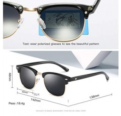 HILBALM 3 팩 여성용 편광 선글라스 Men Horn Edge UV400 Retro Edge Semi Rimless