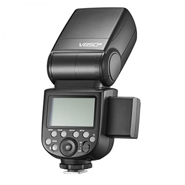Godox V850III 플래시 카메라 플래시 7.2V/2600mAh HSS 1/8000 2.4G 1.5s 재활용 시간 Canon, Nikon, Sony, Fuji, Panasonic, Olympus(TTL 없음)용 표준 핫슈가 포함된 DSLR 카메라용 450 풀 파워 팝