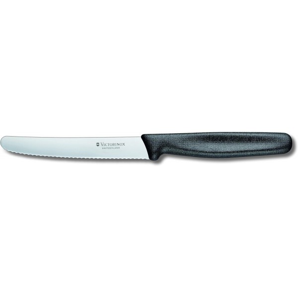 Victorinox 180300 Tomato-/Table Knife 11cm, stainless_steel, Silver/Black, 25 x 16 x 6 cm 번들로 제공되는 Victorinox Paring 칼날과 녹색, 강철, 은, 19cm + Paring 칼, 은