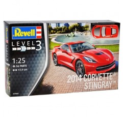 Revell Chevrolet Chevy Corvette C7 Stingray Coupe red from 2013 07060 kit 1/25 1/24 모형 자동차 개별 번호판 부착 번호판 부착