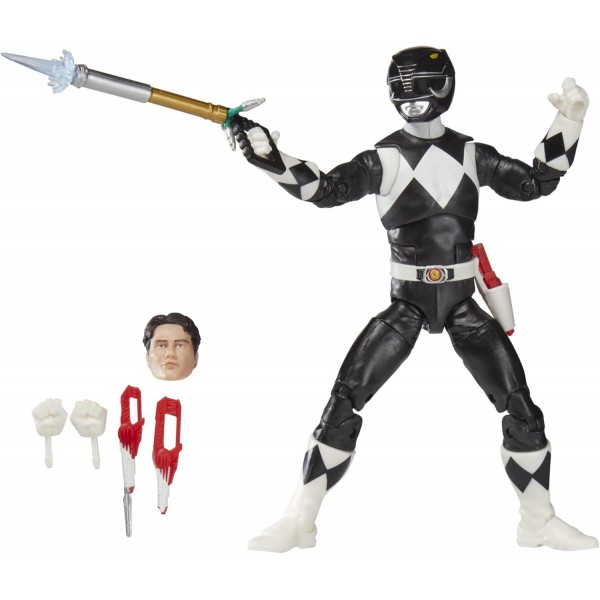 파워 레인저 번개 컬렉션 Mighty Morphin Black Ranger 6-Inch Premium Collectible 액션 피규어 장난감, 멀티 컬러