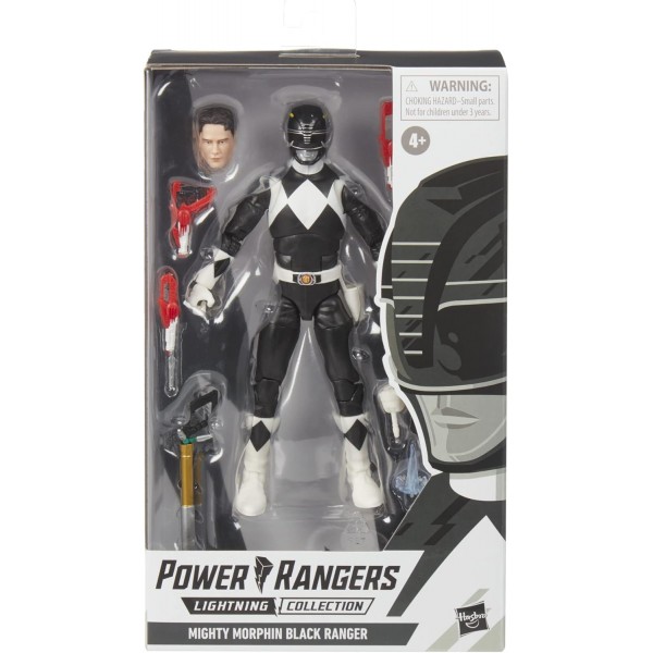 파워 레인저 번개 컬렉션 Mighty Morphin Black Ranger 6-Inch Premium Collectible 액션 피규어 장난감, 멀티 컬러