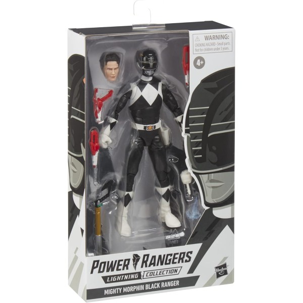 파워 레인저 번개 컬렉션 Mighty Morphin Black Ranger 6-Inch Premium Collectible 액션 피규어 장난감, 멀티 컬러