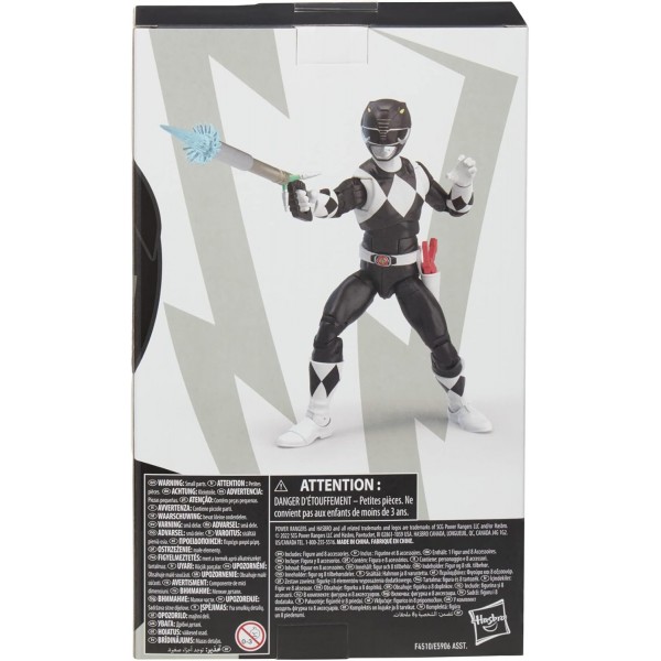 파워 레인저 번개 컬렉션 Mighty Morphin Black Ranger 6-Inch Premium Collectible 액션 피규어 장난감, 멀티 컬러