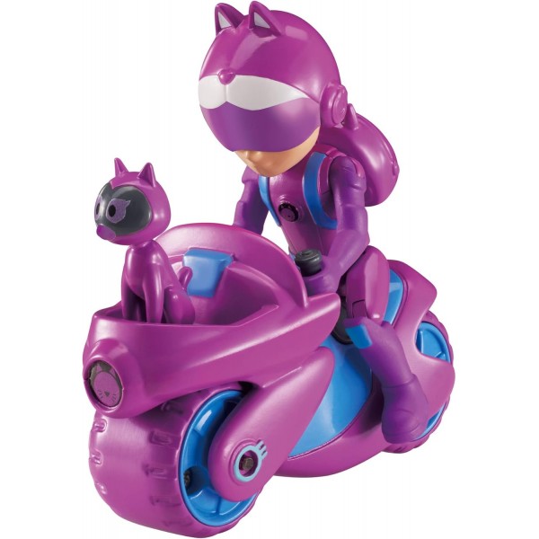 Giochi Preziosi Petronix Defender - Emma and Kitt - 오토바이 및 탈착식 배낭이 포함된 10가지 임무 장난감 액션 피규어 7cm 3세 이상 어린이를 위한 변형 가능한 슈퍼 히어로