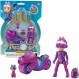 Giochi Preziosi Petronix Defender - Emma and Kitt - 오토바이 및 탈착식 배낭이 포함된 10가지 임무 장난감 액션 피규어 7cm 3세 이상 어린이를 위한 변형 가능한 슈퍼 히어로