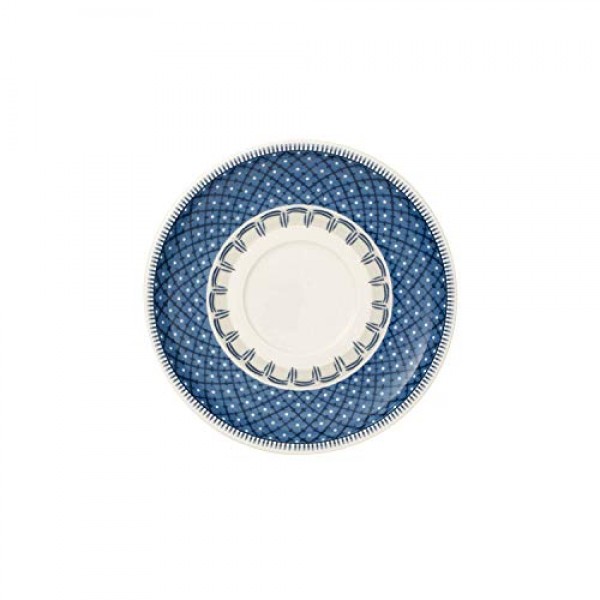 Villeroy & Boch Casale 블루 티 컵 받침, 6.25인치, 화이트/블루