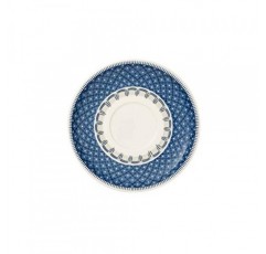 Villeroy & Boch Casale 블루 티 컵 받침, 6.25인치, 화이트/블루