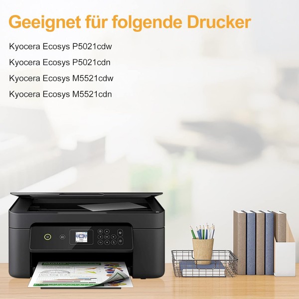 LeciRoba TK-5230 Kyocera TK5230 TK-5220 TK5220 토너 카트리지 교체 Kyocera ECOSYS P5021cdn P5021cdw M5521cdn M5521cdw 토너(4팩, 1-Black,1-Cyan,1-Yellowa)