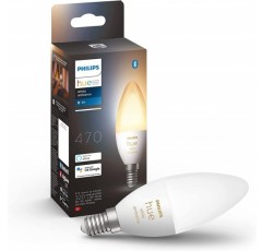 Philips Hue White Ambiance E14 램프 단일 팩 320lm, 디머블 및 디머 스위치, 액세서리 시스템, 설치 없이 무선 디밍, 조명 장면 검색