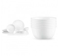 Corelle Vitrelle 6개 식기 세트용 18피스 서비스, 윈터 프로스트 화이트 & Vitrelle 28온스 수프/시리얼 그릇 6개 세트, 칩 & 균열 방지 식기 그릇, 윈터 프로스트 화이트