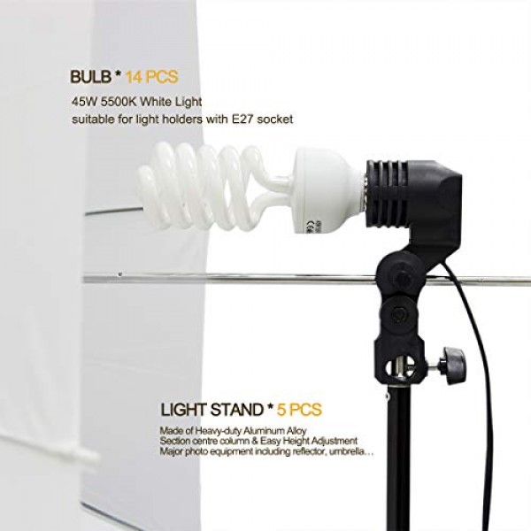 Wisamic Photo Studio 소프트박스 세트, 2m x 3m 소프트박스, 연속 조명, 흰색 소프트 라이트 우산, 인물 사진용 반사판, 제품 사진 및 비디오 녹화 기능을 갖춘 배경 지원 시스
