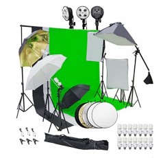 Wisamic Photo Studio 소프트박스 세트, 2m x 3m 소프트박스, 연속 조명, 흰색 소프트 라이트 우산, 인물 사진용 반사판, 제품 사진 및 비디오 녹화 기능을 갖춘 배경 지원 시스
