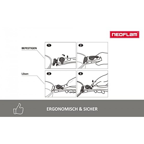 NEOFLAM® - Midas Plus 8피스 소스팬 및 팬 세트 - 천연 Ecolon® 점착 방지 코팅, PFAS 없음, 인덕션 쿠커에 적합, 탈착식 손잡이, 오븐 안전, 청소 용이